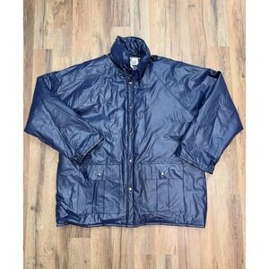 Duck Bay Blue Waterproof Flannel Lined Jacket Men's‎ L Hooded Vintage